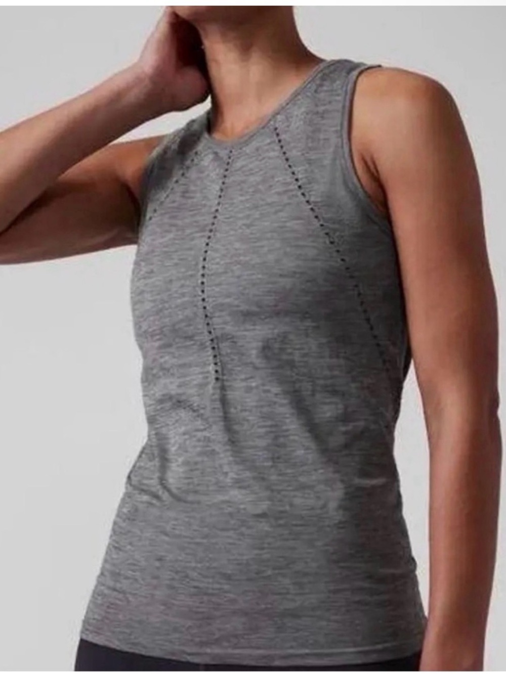 Athleta Foothill Sleeveless Grey Active Workout Gym Tank Top